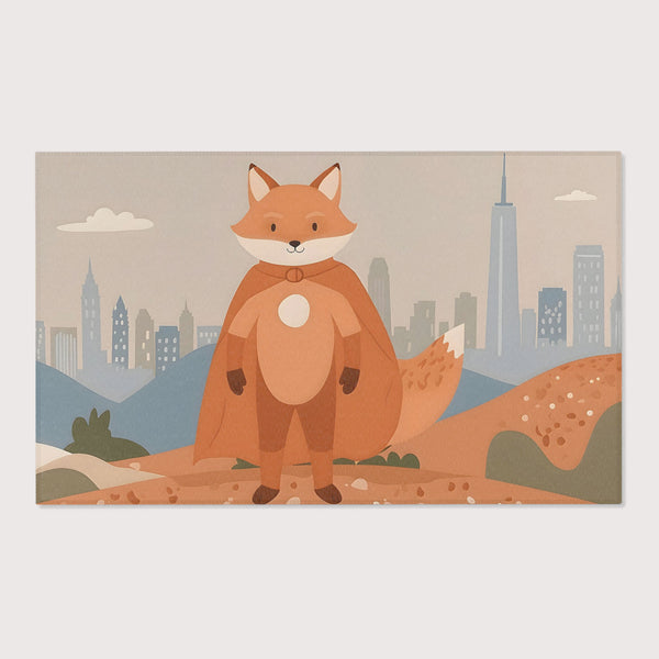 Fox Rug for Nursery and Kids Rooms - Foxy Hero