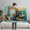 Construction personalized blanket for newborn and kids - Little Earth Mover