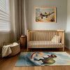 Kids and Nursery Dinosaur Area Rug - Roaring Surfer