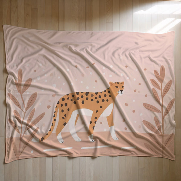 Cheetah personalized blanket for newborn and kids - Dotty Drifter