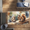 Squirrel Area Rug for Nursery and Kids Rooms - Squirrel Chatter