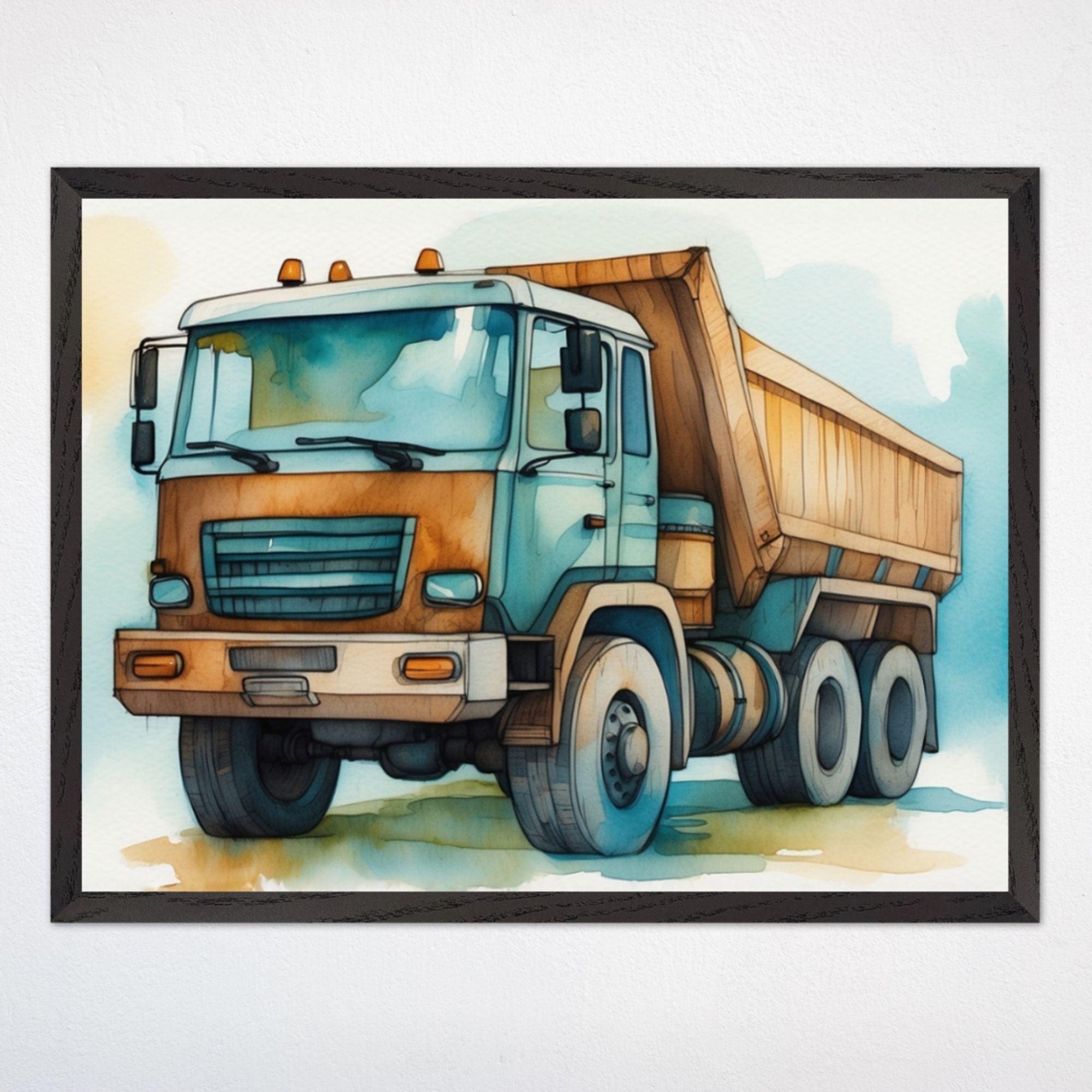 Construction Wall Art for Kids and Baby Rooms - Dump Truck Delight