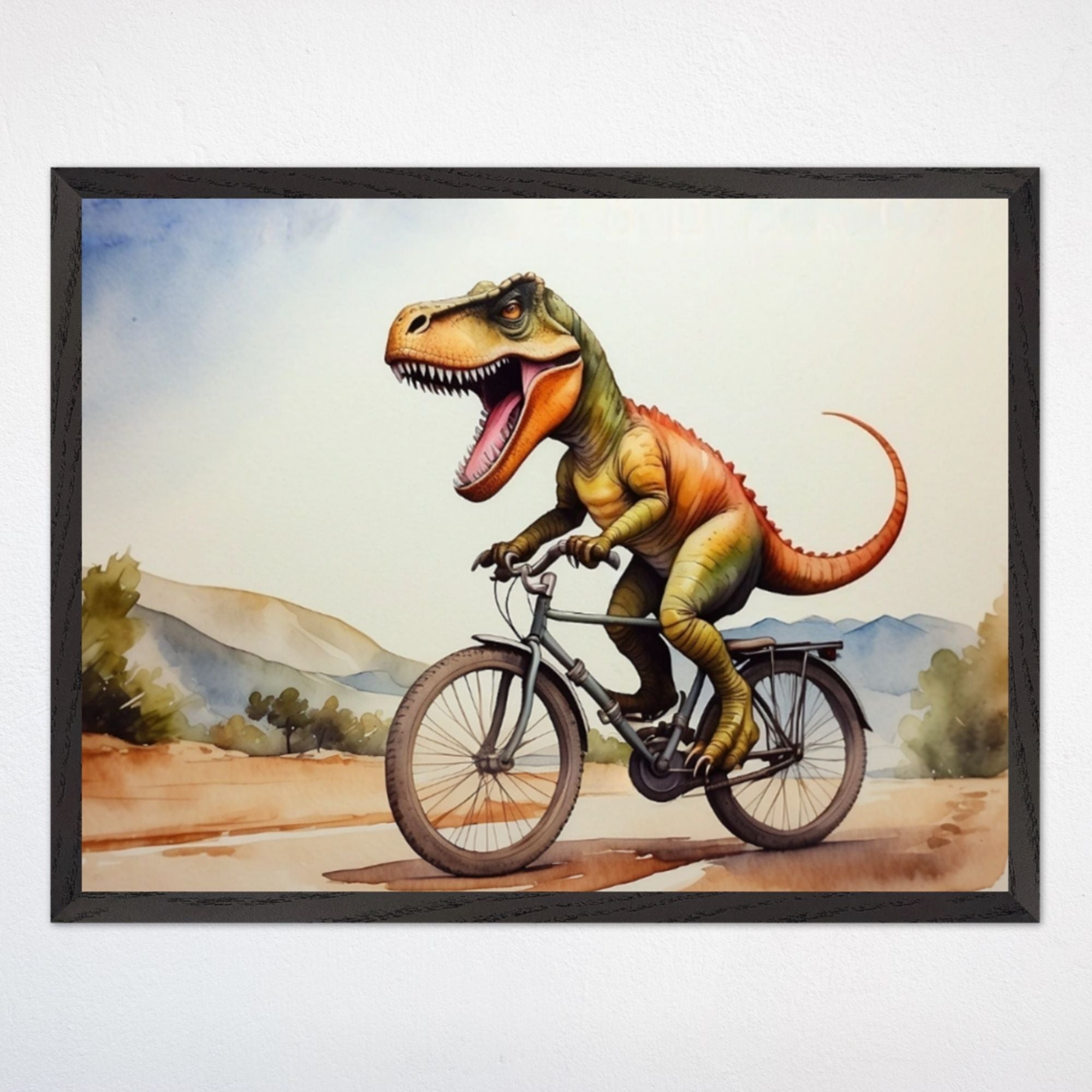 Dinosaur Wall Decor for Playroom and Kids Rooms - Dino Cyclist