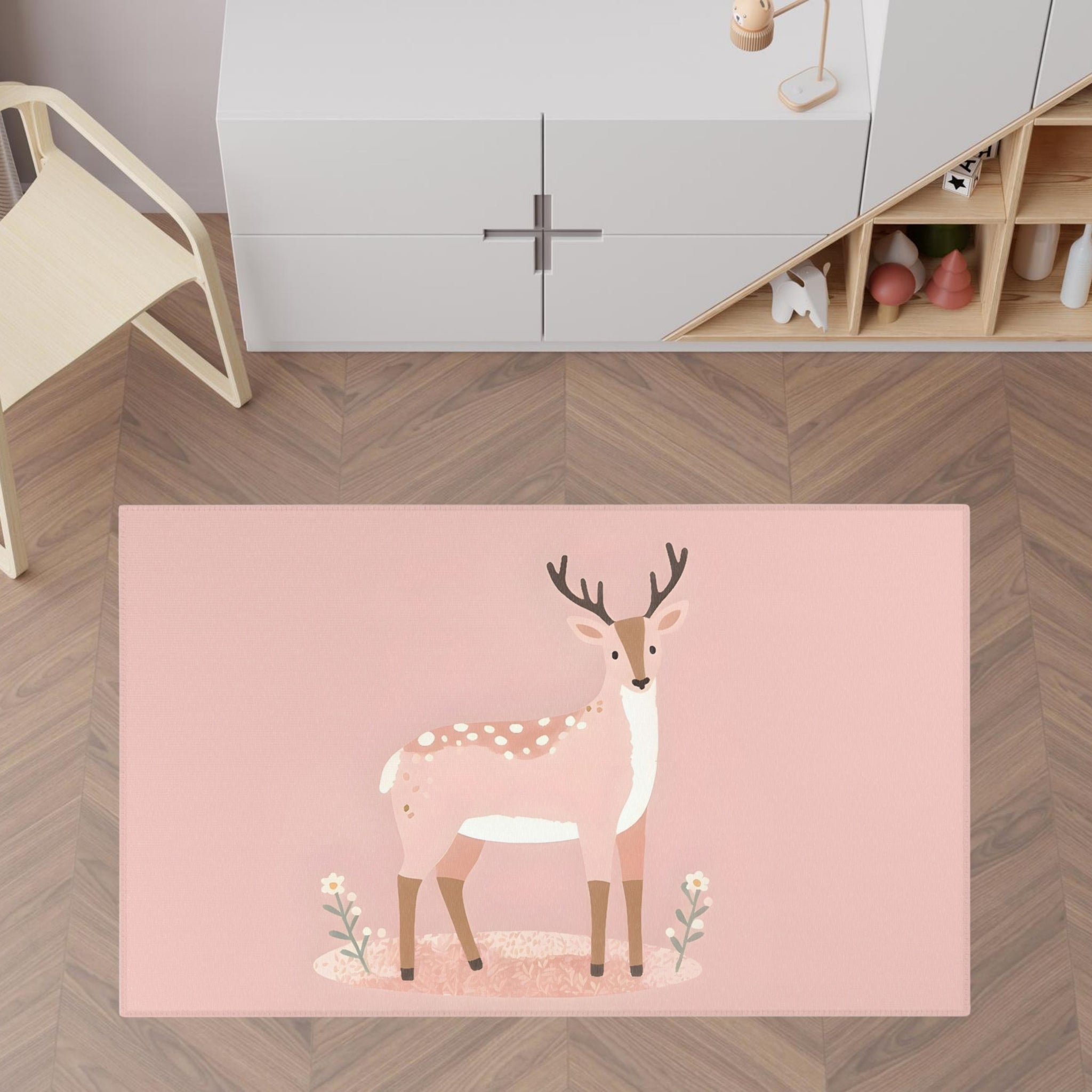 Kids and Nursery Deer Area Rug - Deer Darling