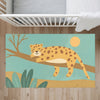 Leopard Area Rug for Nursery and Kids Rooms - Lazy Leopard Lounging