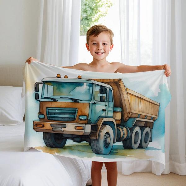 Construction personalized name blankets - Dump Truck Delight