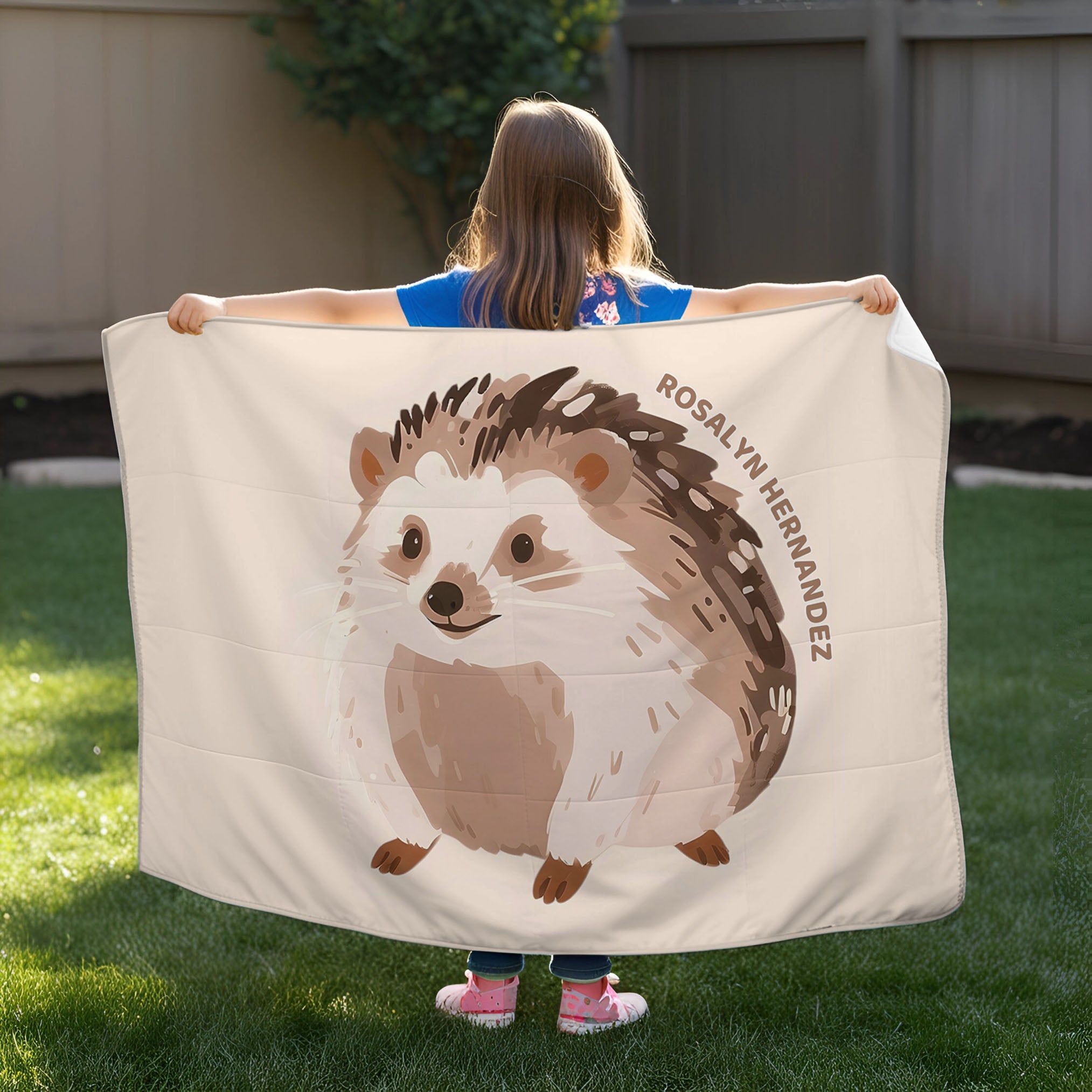 Hedgehog personalized blanket for newborn and kids - Pint-Sized Prowler