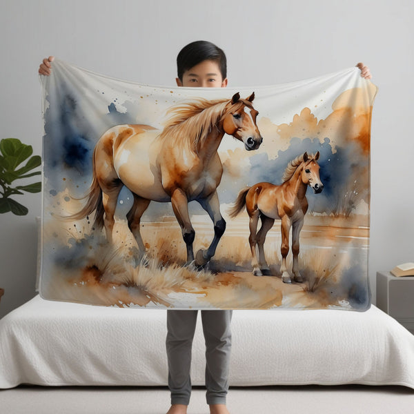 Horse personalized blanket for newborn and kids - Mane Magic