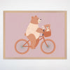 Bear Wall Art for Kids and Baby Rooms - Teddy’s Tandem Trip