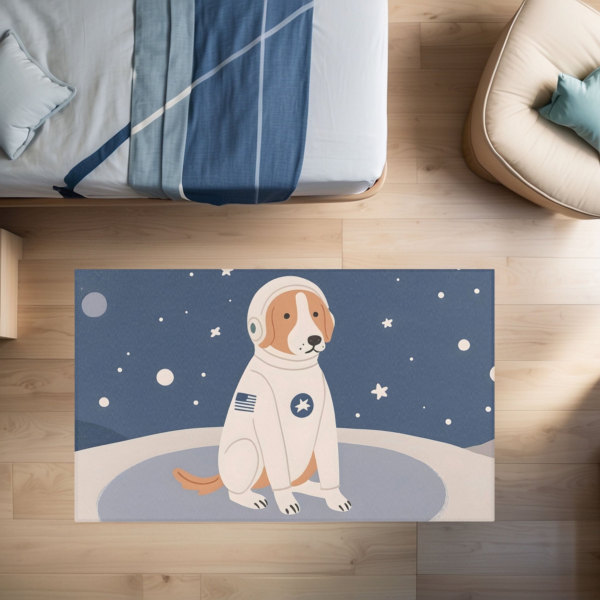 Dog Area Rug for Kids and Nursery Rooms - Galactic Goodboy