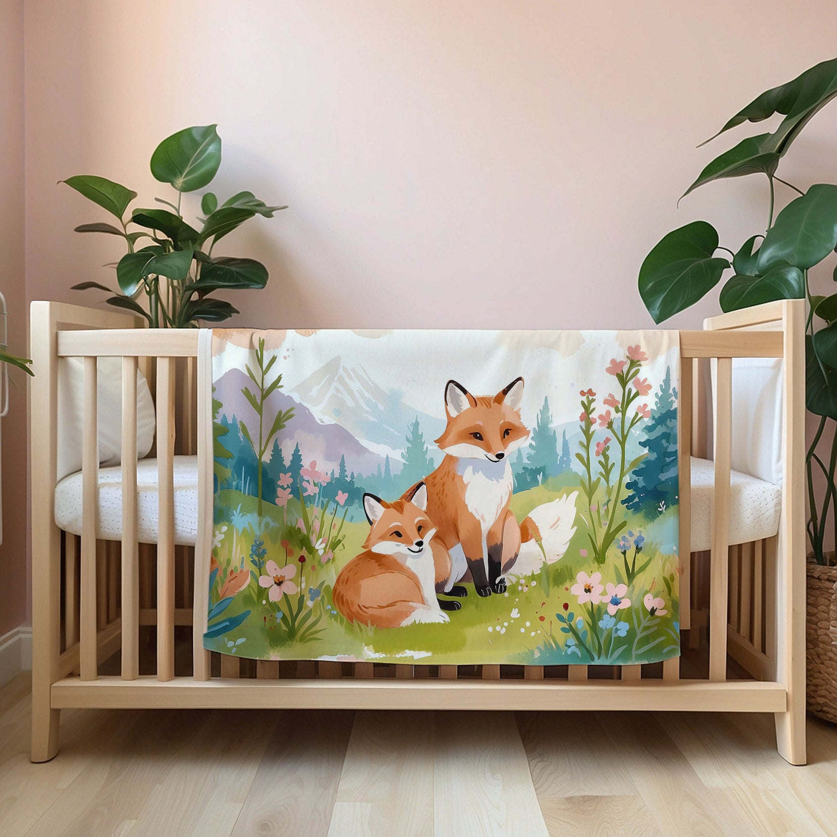 Fox personalized blankets for kids and babies - Meadow Mischief