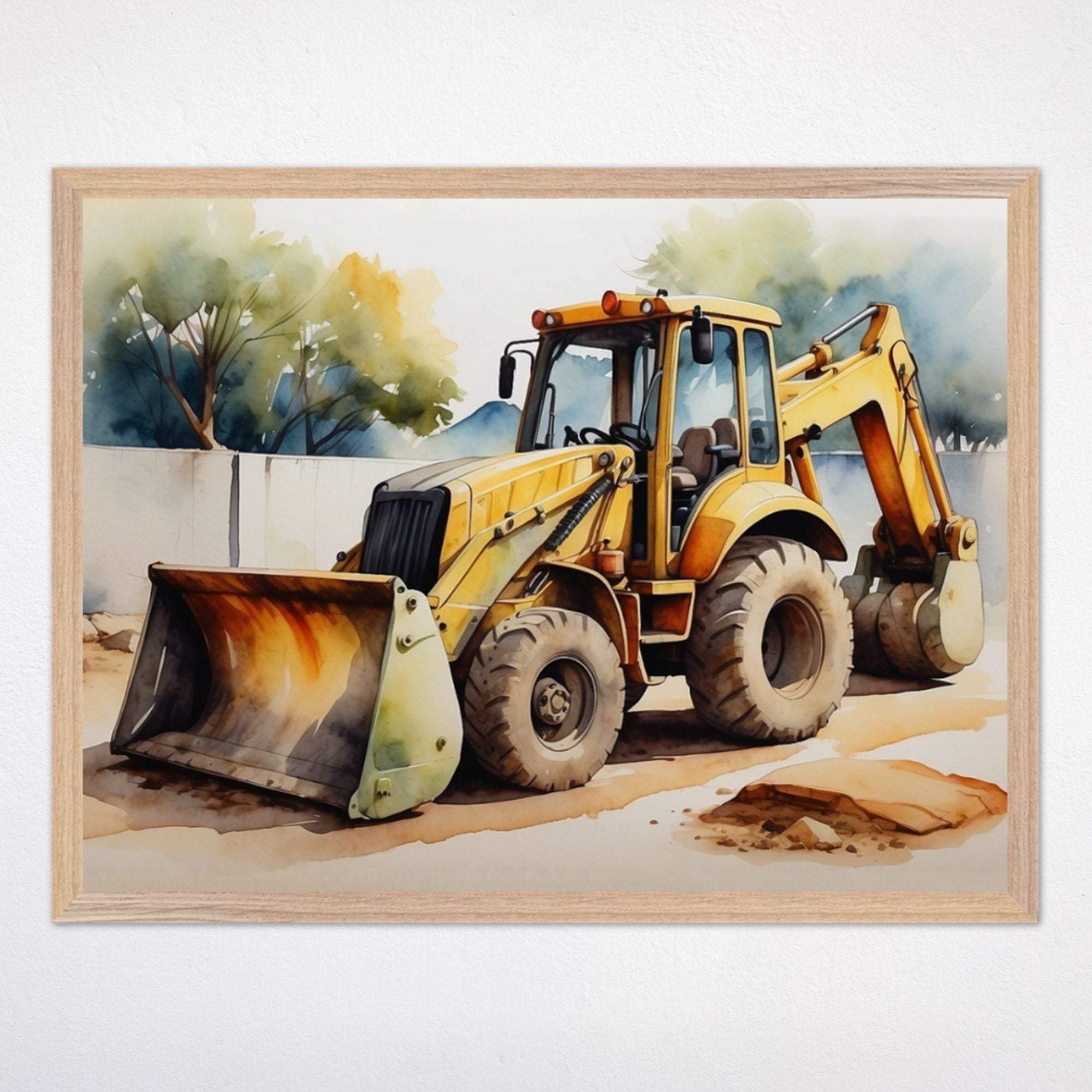 Construction Wall Art for Kids and Nursery Rooms - Bouncy Bulldozer