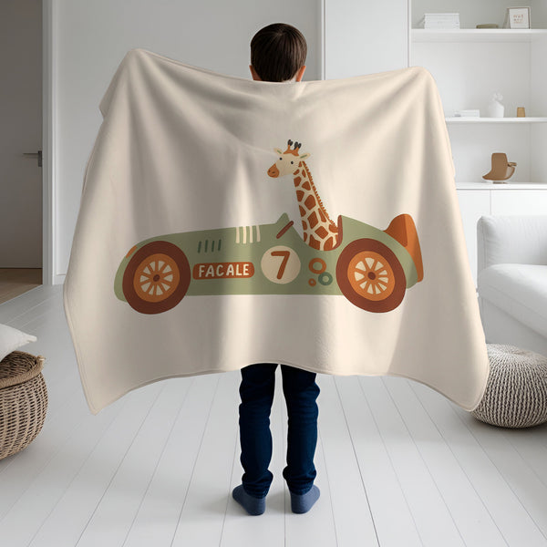 Giraffe personalized children's blankets - Giraffe Grand Prix