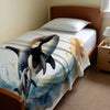 Whale personalized blankets for kids and babies - Orca Joy