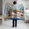 Airplane personalized blanket for newborn and kids - Cloud Cruiser Charlie