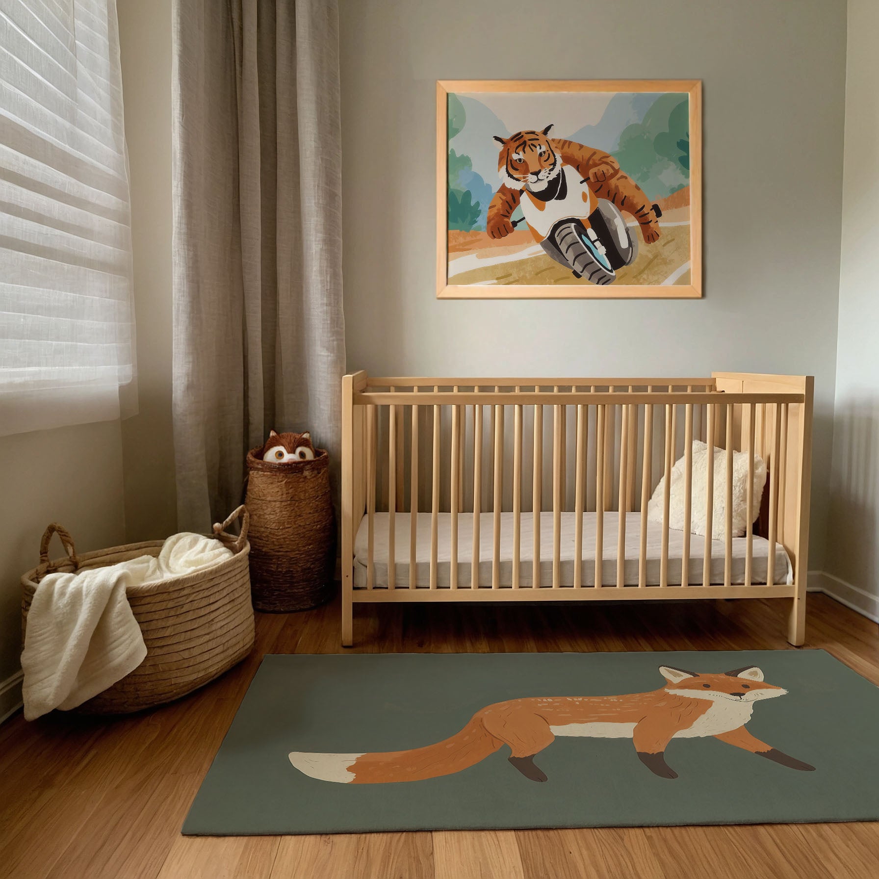 Tiger Wall Art for Nursery and Kids Rooms - Motorcat Madness