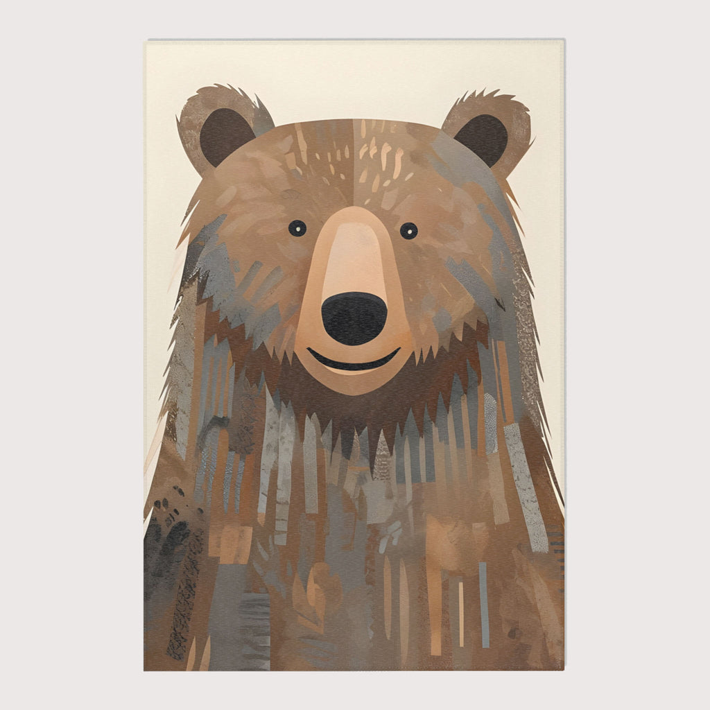 Bear Area Rug for Kids and Nursery Rooms - Bear-y Happy