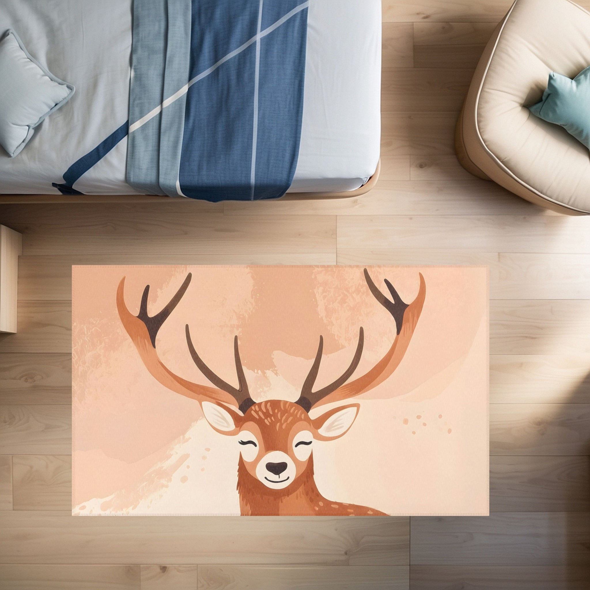 Deer Rug for Kids and Nursery Rooms - Antlered Beauty