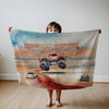 Monster Truck personalized blanket for newborn and kids - Monster Truck Mayhem