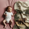 Bear personalized blanket for babies and kids - Forest Stroll