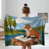 Fox personalized blanket for newborn and kids - Foxy Scholar