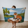 Fox personalized blanket for newborn and kids - Foxy Scholar