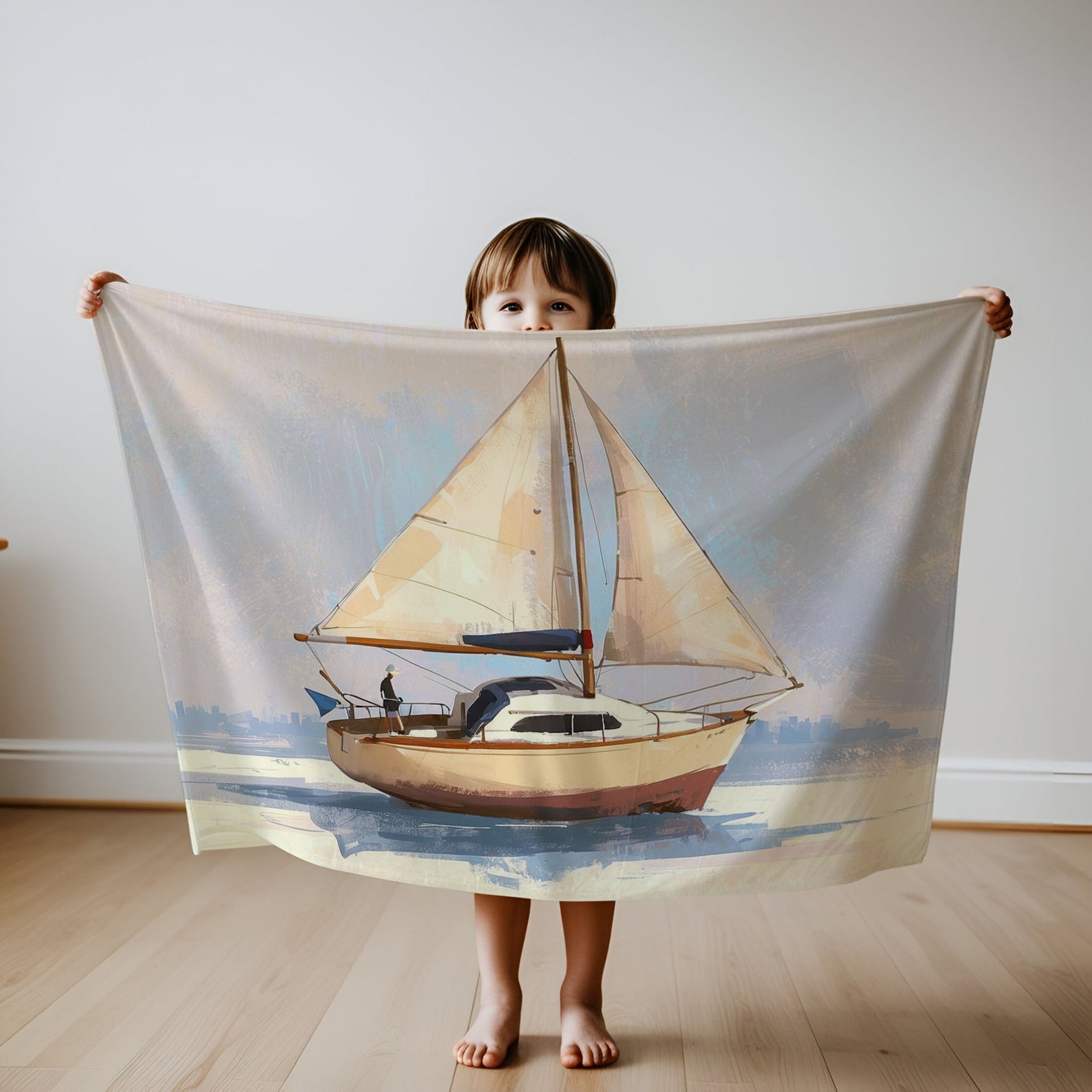 Nautical personalized blankets for kids and babies - Smooth Sailing