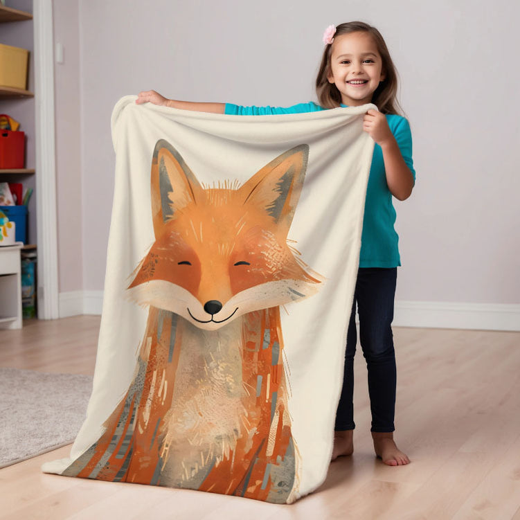 Fox personalized children's blankets - Smiley Snout