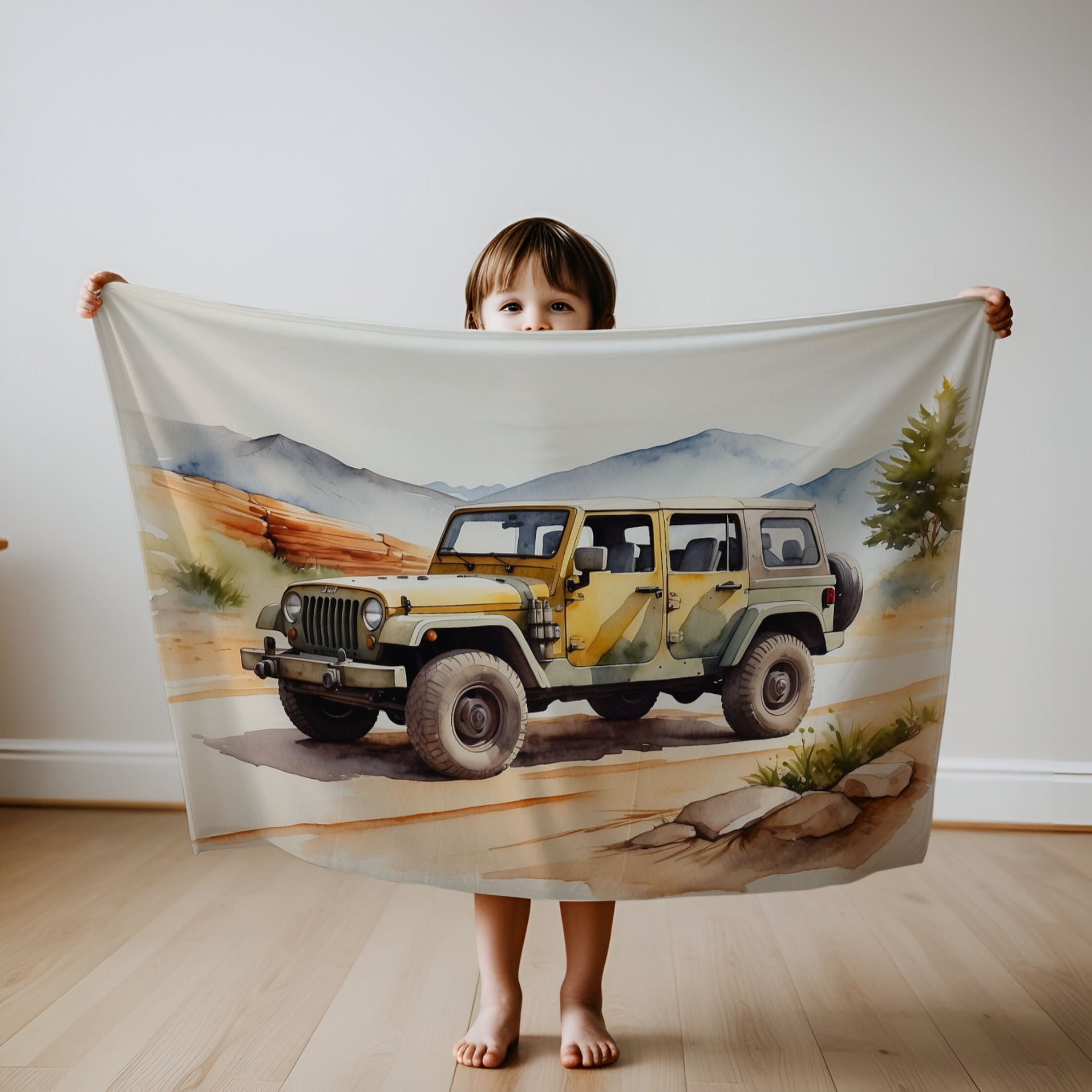 Car personalized name blankets - Jungle Jeep Journey