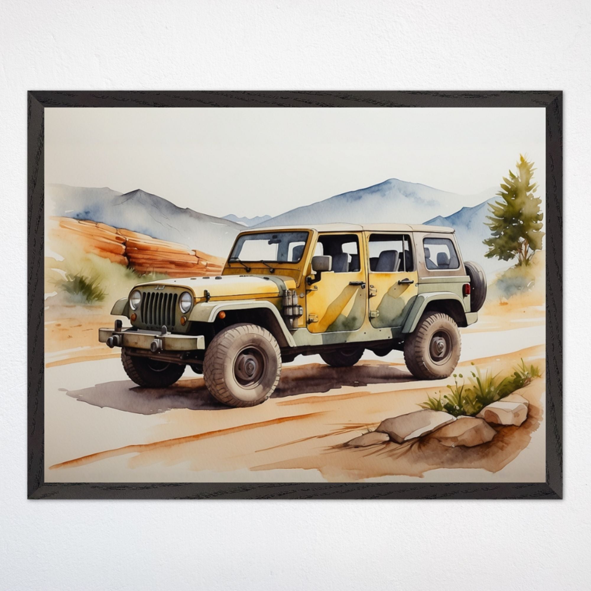 Car Wall Art for Playroom and Kids Rooms - Jungle Jeep Journey