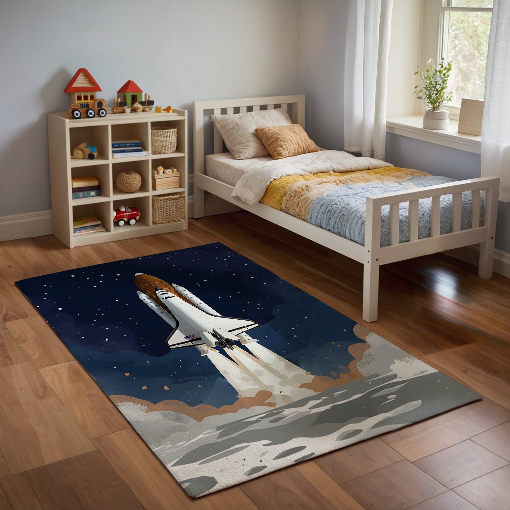 Nursery and Kids Space Rug - Rocket Dreams