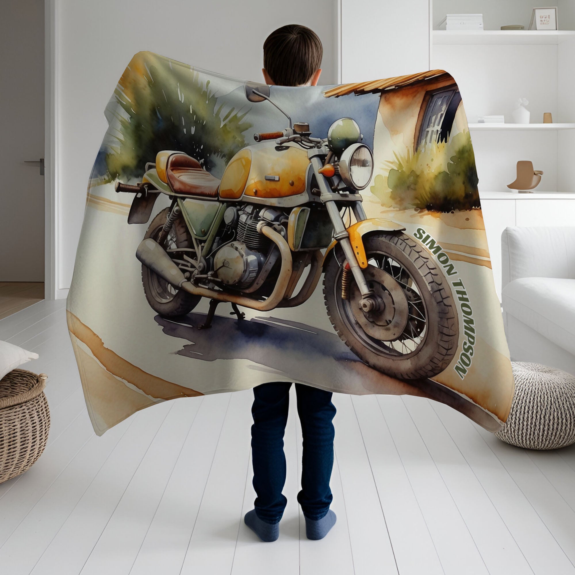 Motorcycle personalized name blankets - Cruiser Classic