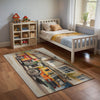 Nursery and Kids Firetruck Rug - Flame Fighter