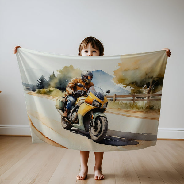 Motorcycle personalized children's blankets - Speed Seeker