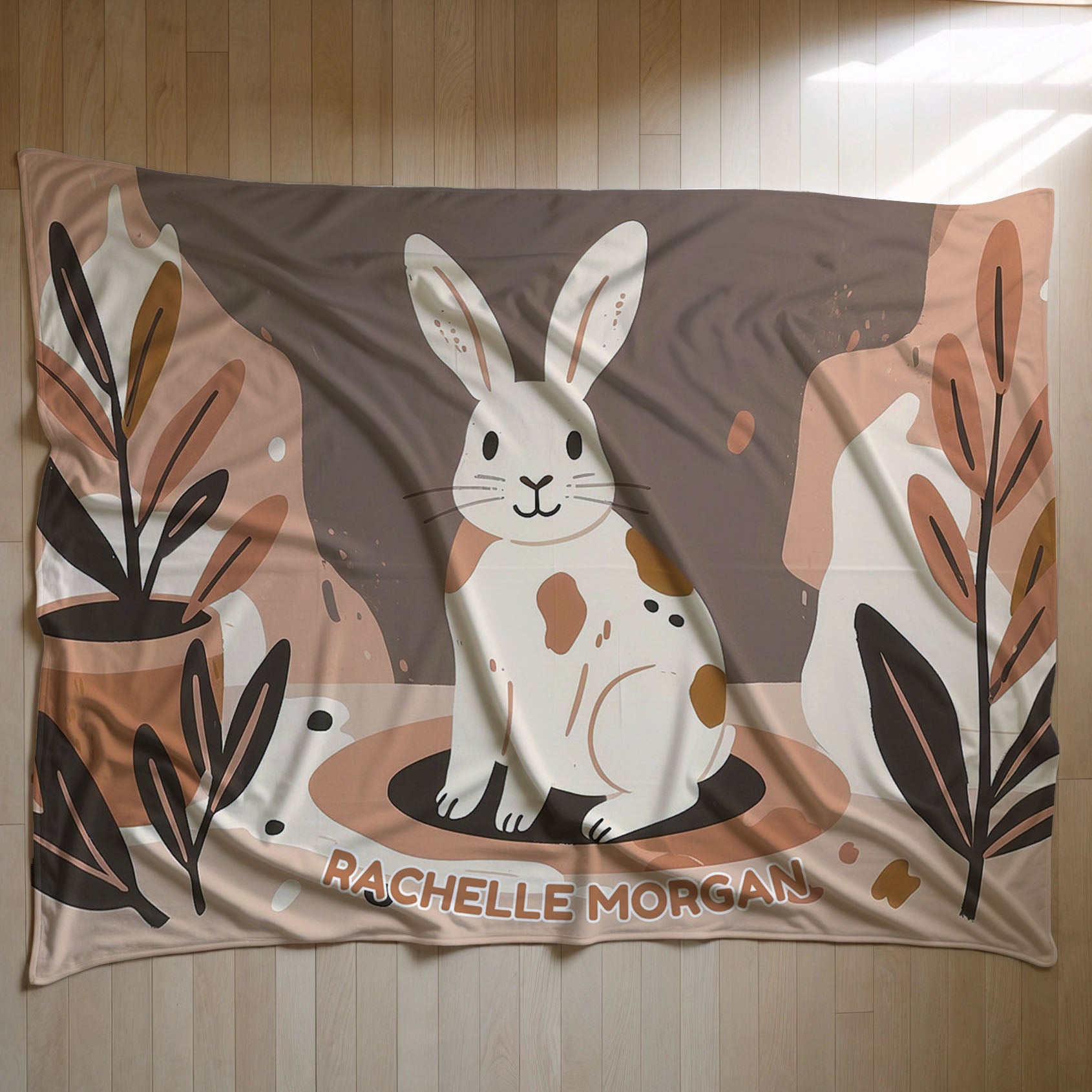 Bunny personalized blankets for kids and babies - Cottontail Calm