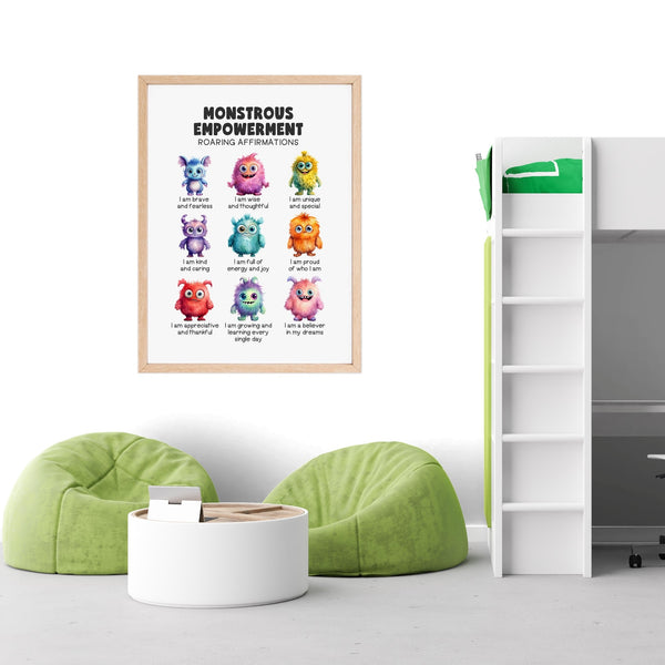 Positive Affirmations Monsters Wall Art