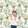 Flower Themed Nursery Wallpaper and Kids Room Wallpaper - Light as Roses