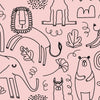 Safari Theme Wallpaper - Rosy Safari Scribbles