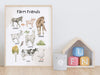 Educational Farm Animals Wall Art