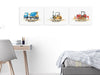 Positive Affirmations 3pcs Construction Truck Wall Art Set