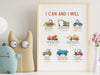 Positive Affirmations Construction Truck Wall Art