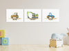 Positive Affirmations 3pcs Construction Truck Wall Art Set