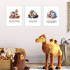 Positive Affirmations 3pcs Construction Truck Wall Art Set