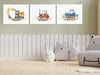 Positive Affirmations 3pcs Construction Truck Wall Art Set