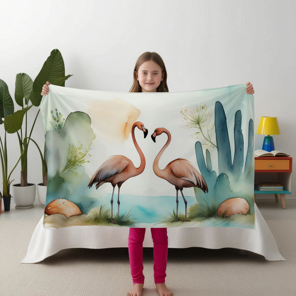 Flamingo personalized blanket for newborn and kids - Flamingo Serenade