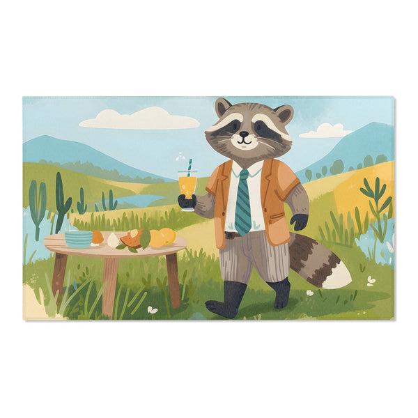 Nursery and Kids Raccoon Rug - Raccoon Refreshment