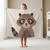 Raccoon personalized blankets for kids and babies - Bandit Eyes