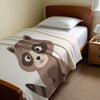 Raccoon personalized blankets for kids and babies - Bandit Eyes