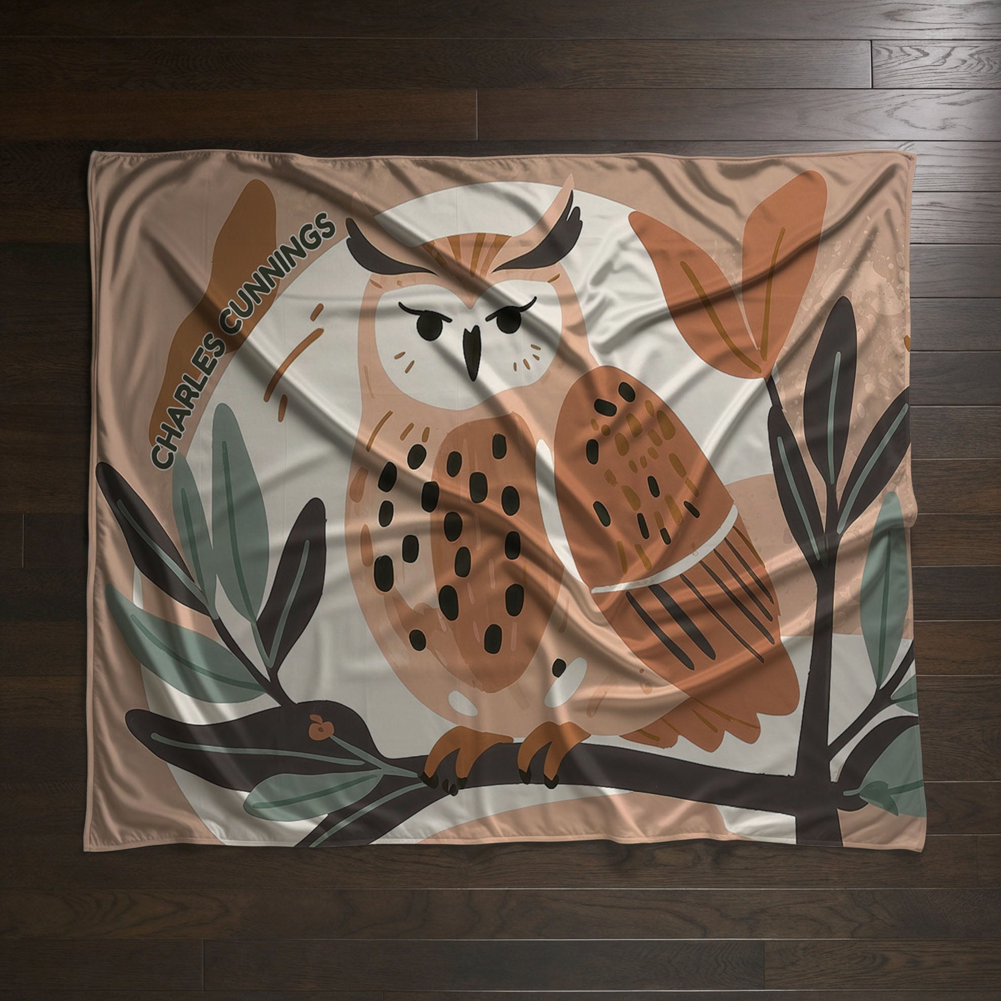 Owl personalized children's blankets - Forest Sentinel