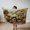 Car personalized children's blankets - Dino Driver Delight